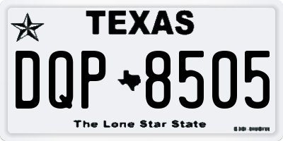 TX license plate DQP8505