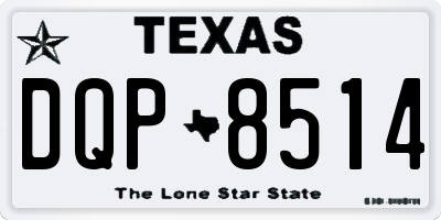 TX license plate DQP8514