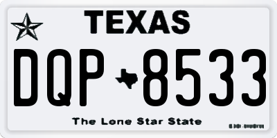 TX license plate DQP8533