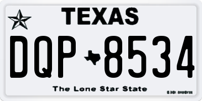 TX license plate DQP8534