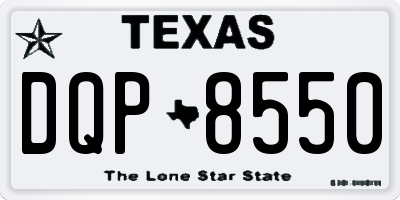 TX license plate DQP8550