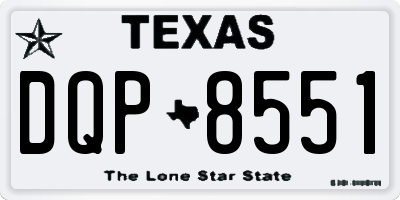 TX license plate DQP8551