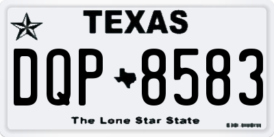 TX license plate DQP8583