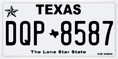 TX license plate DQP8587