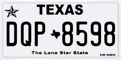 TX license plate DQP8598