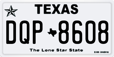 TX license plate DQP8608