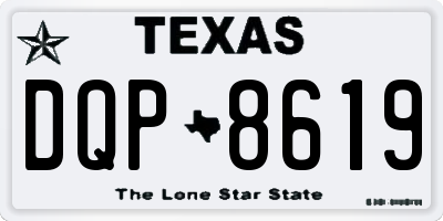 TX license plate DQP8619