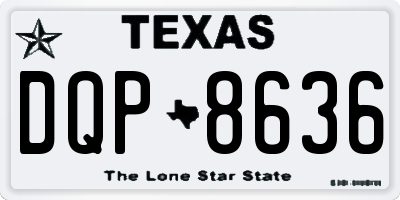 TX license plate DQP8636