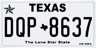 TX license plate DQP8637