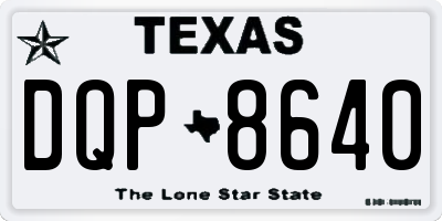 TX license plate DQP8640