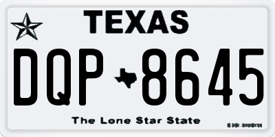 TX license plate DQP8645