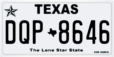 TX license plate DQP8646