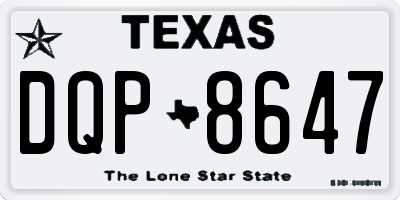 TX license plate DQP8647