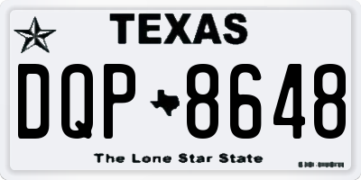 TX license plate DQP8648