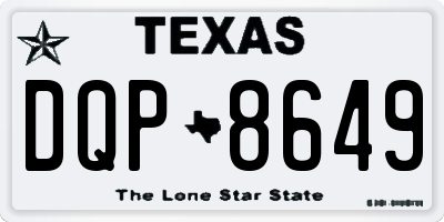TX license plate DQP8649