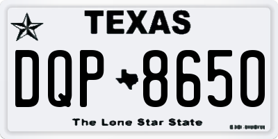 TX license plate DQP8650