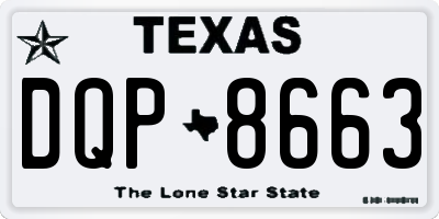 TX license plate DQP8663