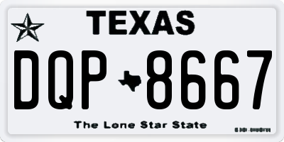 TX license plate DQP8667