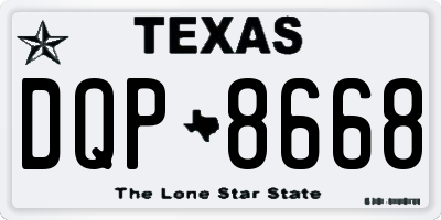 TX license plate DQP8668