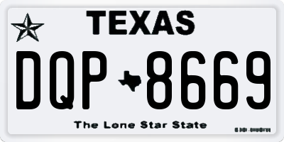 TX license plate DQP8669