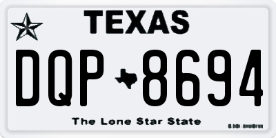 TX license plate DQP8694