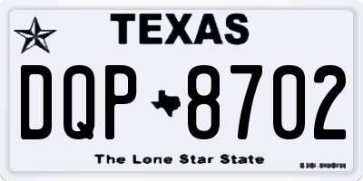 TX license plate DQP8702