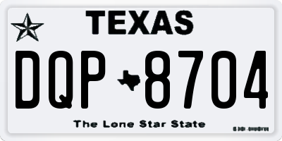 TX license plate DQP8704