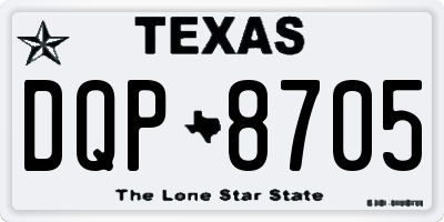 TX license plate DQP8705
