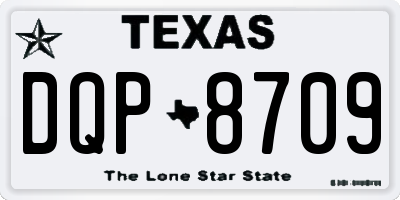 TX license plate DQP8709