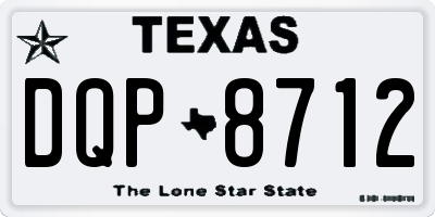 TX license plate DQP8712