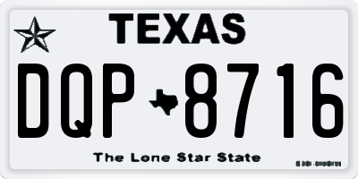 TX license plate DQP8716