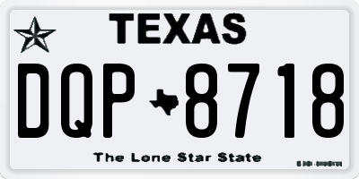 TX license plate DQP8718