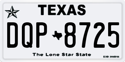TX license plate DQP8725