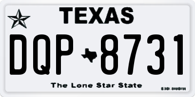 TX license plate DQP8731