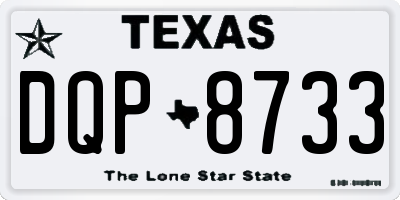 TX license plate DQP8733