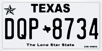 TX license plate DQP8734