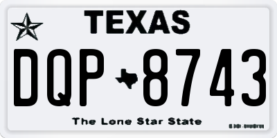 TX license plate DQP8743