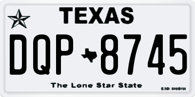 TX license plate DQP8745