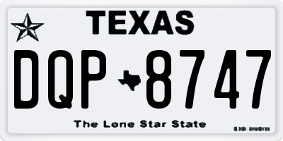 TX license plate DQP8747