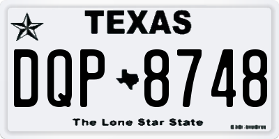 TX license plate DQP8748