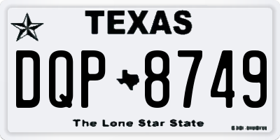 TX license plate DQP8749