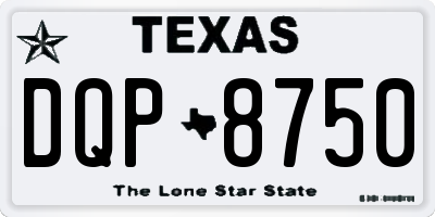 TX license plate DQP8750