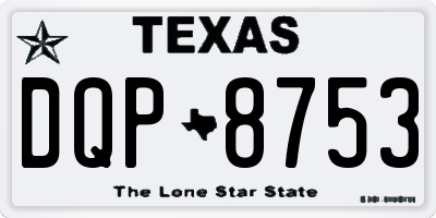 TX license plate DQP8753