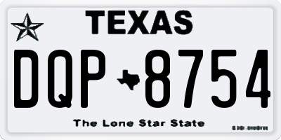 TX license plate DQP8754