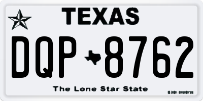 TX license plate DQP8762