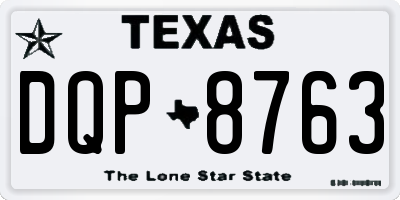 TX license plate DQP8763
