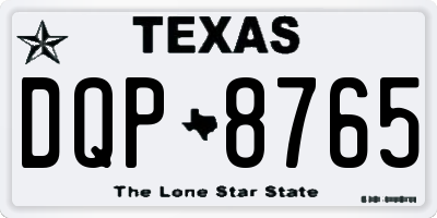 TX license plate DQP8765