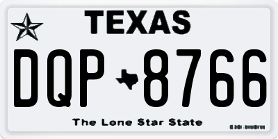 TX license plate DQP8766