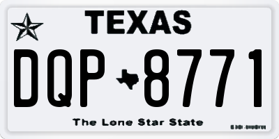 TX license plate DQP8771