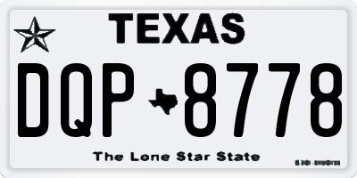 TX license plate DQP8778